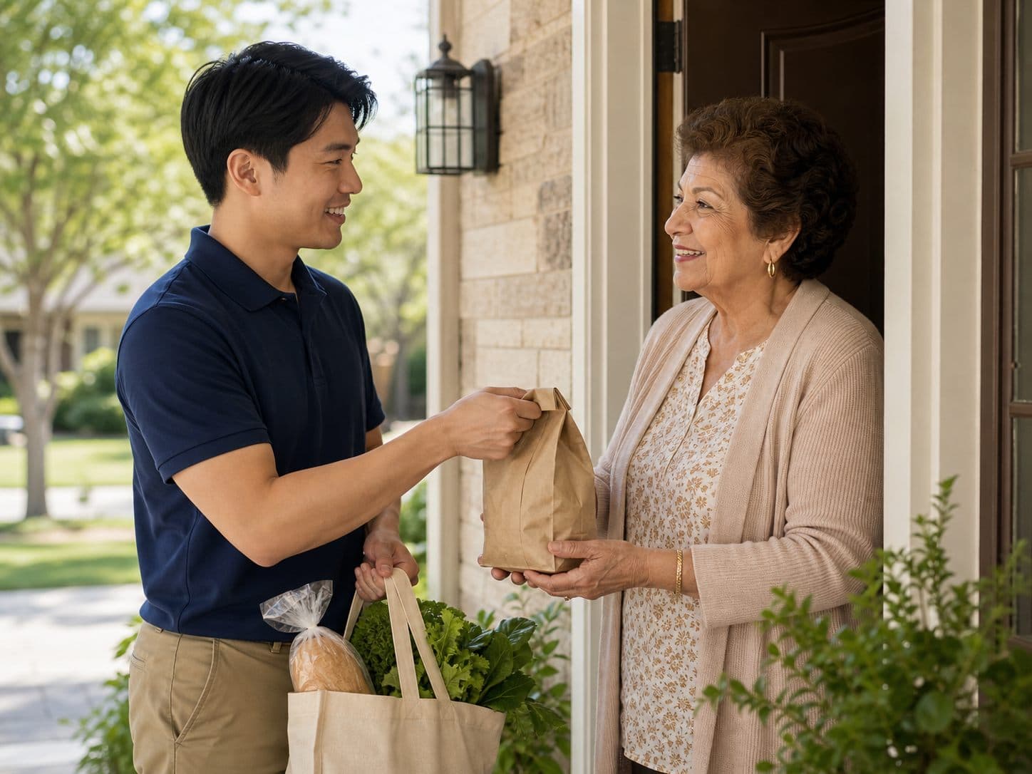 Caregiver helping an older adult with errands and appointment support