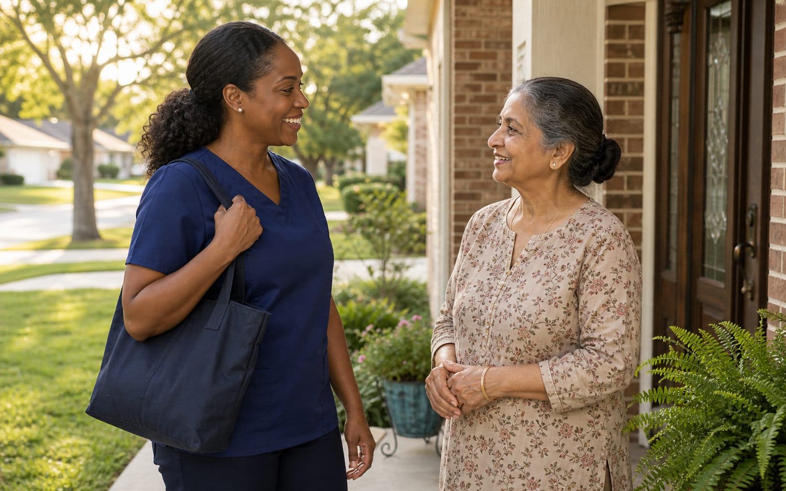 Caregiver providing non-medical home care support in a local community